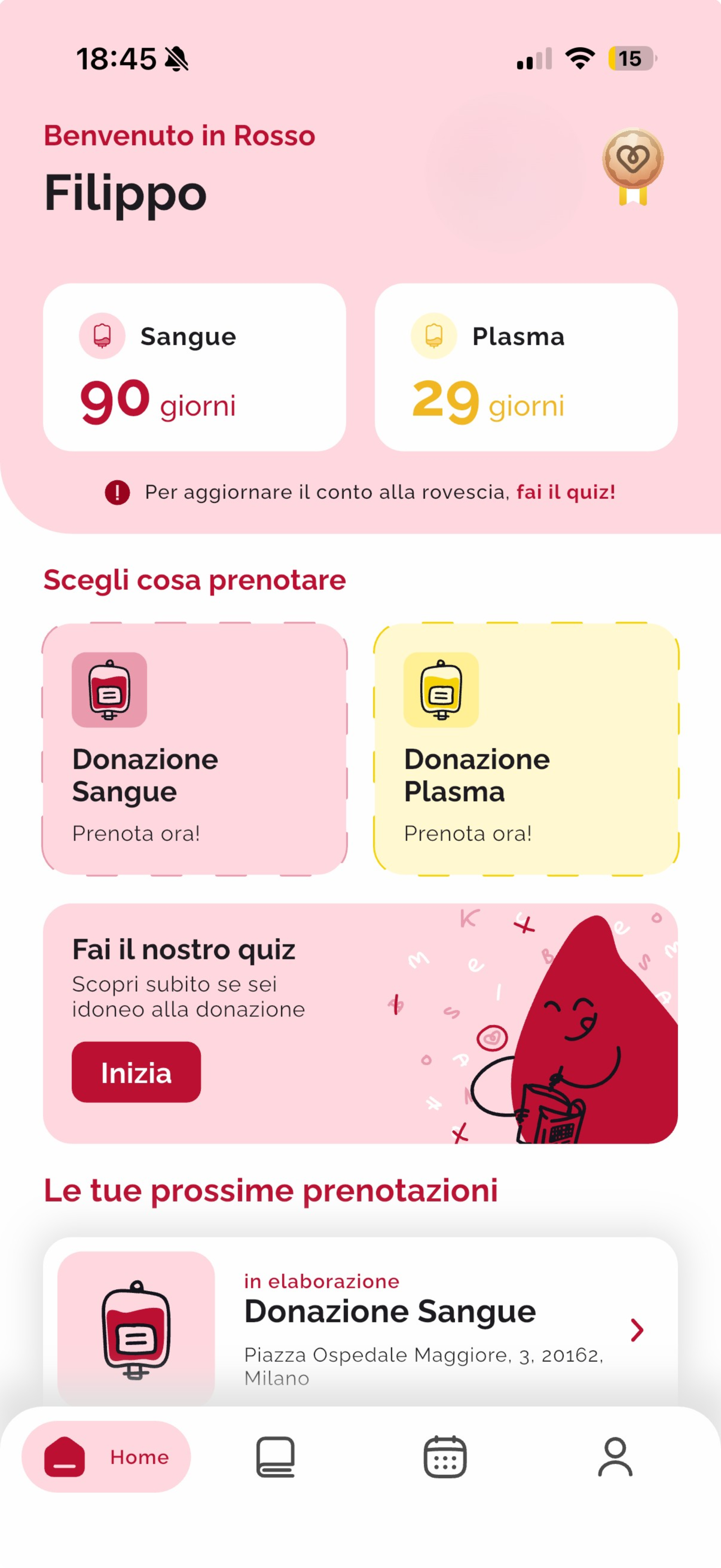 Le analisi del sangue incluse a ogni donazione